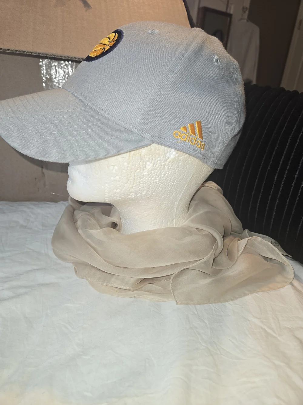 Adidas Indiana Pacers NBA Gray Fitted Flex Hat L/XL Basketball Cap